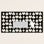 Card Suit Motifs I Black and White Desk Mat Gallery Image 1