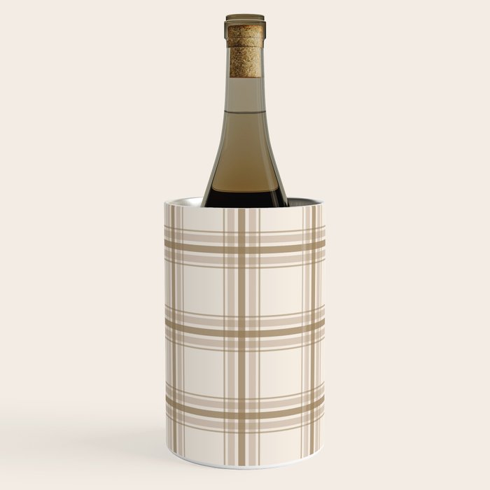 Farmhouse Plaid in Caramel, Tan and Cream Wine Chiller Gallery Image 3