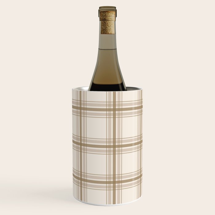 Farmhouse Plaid in Caramel, Tan and Cream Wine Chiller Gallery Image 2