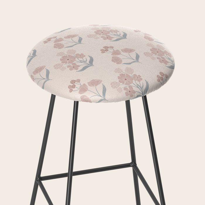 Dusty Rose Classic Floral Stool Gallery Image 2