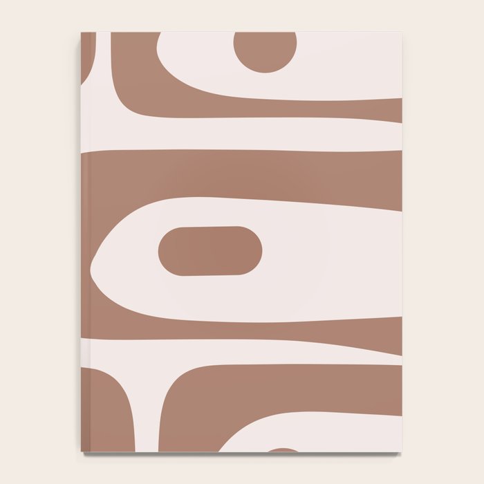 Mid Century Modern Abstract Piquet Pattern in Mocha Brown Latte Notebook Gallery Image 4