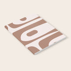 Mid Century Modern Abstract Piquet Pattern in Mocha Brown Latte Notebook Gallery Image 2