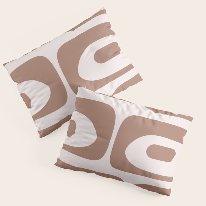 Mid Century Modern Abstract Piquet Pattern in Mocha Brown Latte Pillow Sham Gallery Image 1