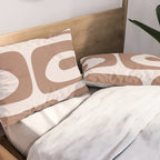 Mid Century Modern Abstract Piquet Pattern in Mocha Brown Latte Pillow Sham Gallery Image 2