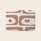 Mid Century Modern Abstract Piquet Pattern in Mocha Brown Latte Bath Mat Gallery Image 1