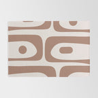 Mid Century Modern Abstract Piquet Pattern in Mocha Brown Latte Rug Gallery Image 2