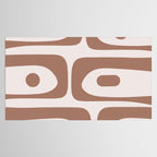 Mid Century Modern Abstract Piquet Pattern in Mocha Brown Latte Tablecloth Gallery Image 2