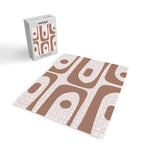 Mid Century Modern Abstract Piquet Pattern in Mocha Brown Latte Jigsaw Puzzle Gallery Image 2