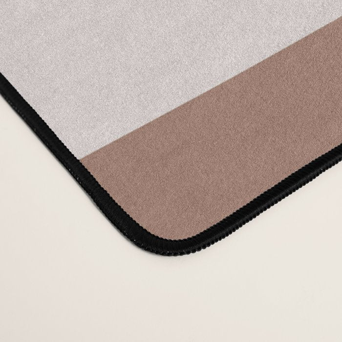 Mid Century Modern Abstract Piquet Pattern in Mocha Brown Latte Desk Mat Gallery Image 4