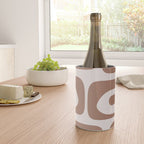 Mid Century Modern Abstract Piquet Pattern in Mocha Brown Latte Wine Chiller Gallery Image 4