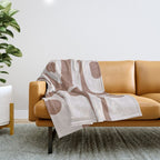 Mid Century Modern Abstract Piquet Pattern in Mocha Brown Latte Throw Blanket Gallery Image 1