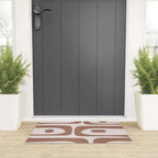 Mid Century Modern Abstract Piquet Pattern in Mocha Brown Latte Welcome Mat Gallery Image 3