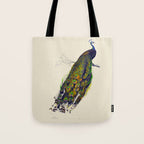 Vintage Peacock Tote Bag Gallery Image 1