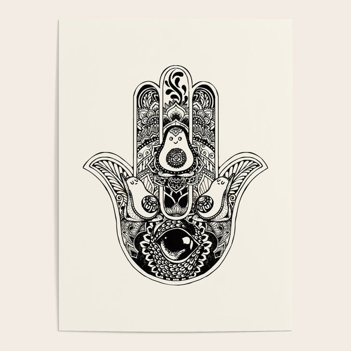 Hamsa Hand Avocado Poster Gallery Image 4