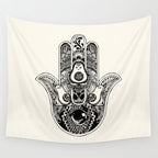 Hamsa Hand Avocado Wall Tapestry Gallery Image 4