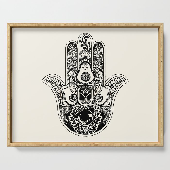 Hamsa Hand Avocado Serving Tray Gallery Image 1