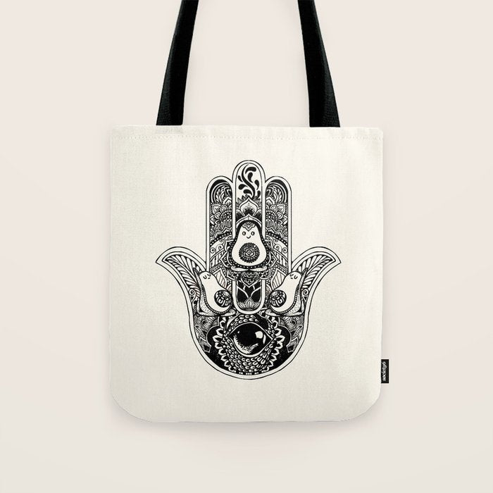 Hamsa Hand Avocado Tote Bag Gallery Image 1