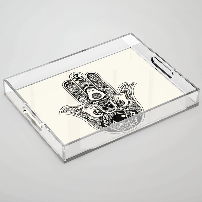 Hamsa Hand Avocado Acrylic Tray Gallery Image 1