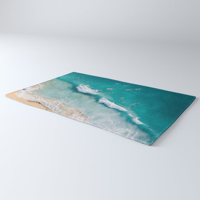 Surfers in Blue Waves Rug Gallery Image 3