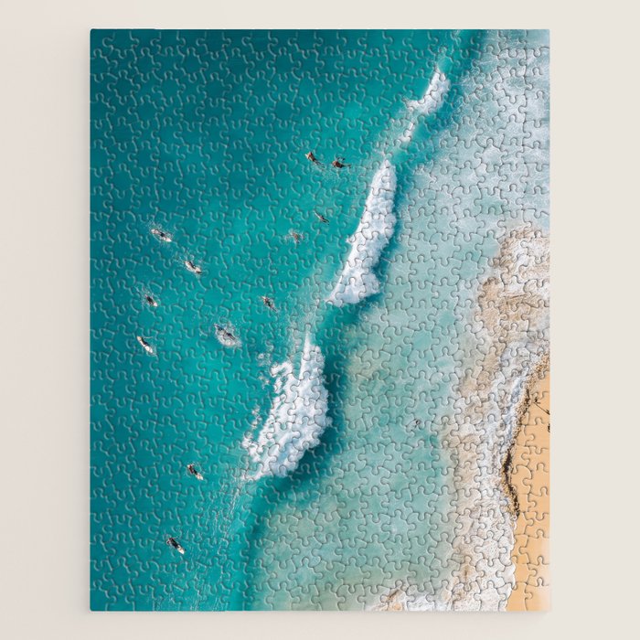 Surfers in Blue Waves Jigsaw Puzzle Gallery Image 1