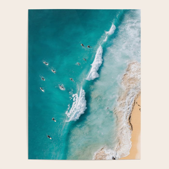 Surfers in Blue Waves Poster Gallery Image 4