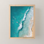 Surfers in Blue Waves Mini Art Print Gallery Image 1
