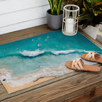 Surfers in Blue Waves Outdoor Rug Gallery Image 2