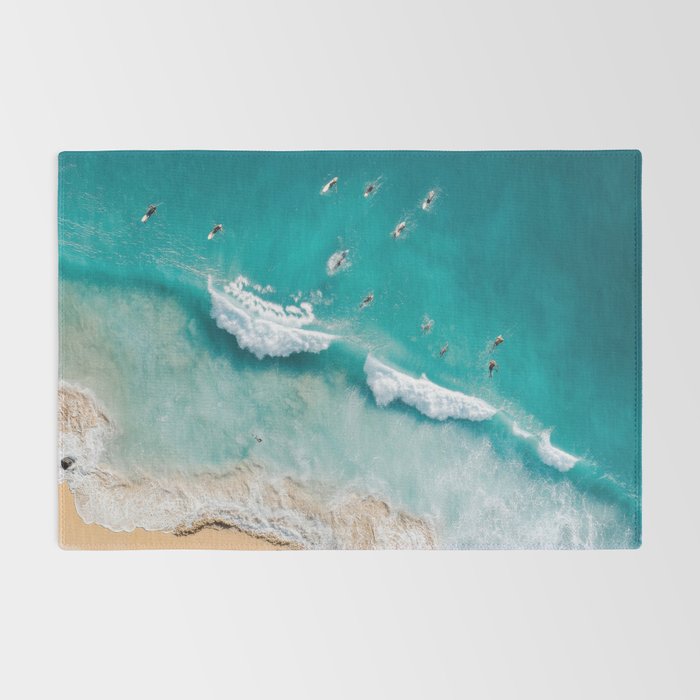 Surfers in Blue Waves Rug Gallery Image 2