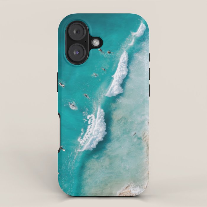 Surfers in Blue Waves iPhone Case Gallery Image 1