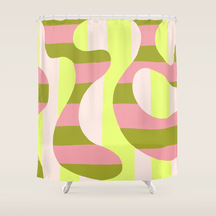 Watermelon Curve Shower Curtain Gallery Image 1