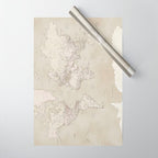 Sepia vintage world map with cities Wrapping Paper Gallery Image 1