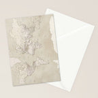 Sepia vintage world map with cities Stationery Card Gallery Image 2