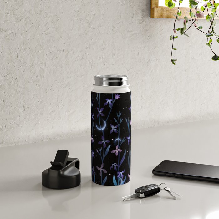 Greeting the Moon - Matthiola Water Bottle Gallery Image 4