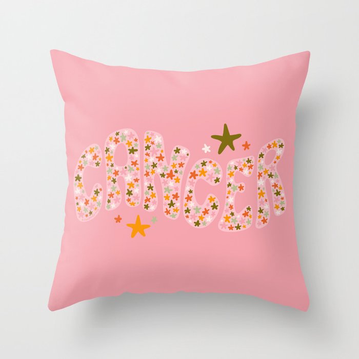 Starry Cancer Throw Pillow Gallery Image 1