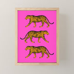 Tigers (Magenta and Marigold) Mini Art Print Gallery Image 1