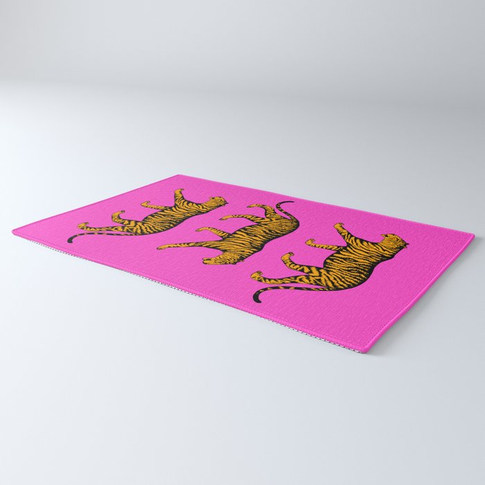 Tigers (Magenta and Marigold) Rug Gallery Image 3