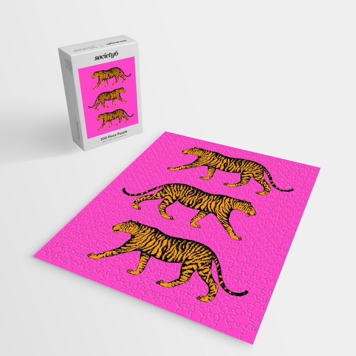 Tigers (Magenta and Marigold) Jigsaw Puzzle Gallery Image 2