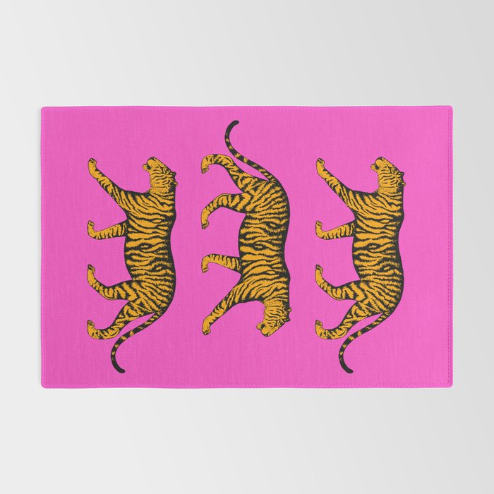 Tigers (Magenta and Marigold) Rug Gallery Image 2