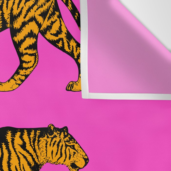 Tigers (Magenta and Marigold) Wall Tapestry Gallery Image 3