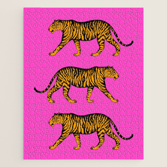 Tigers (Magenta and Marigold) Jigsaw Puzzle Gallery Image 1