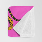 Tigers (Magenta and Marigold) Throw Blanket Gallery Image 3
