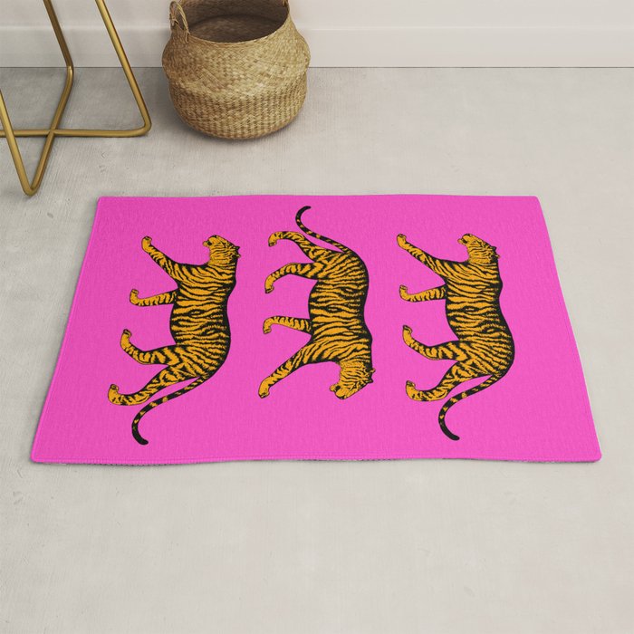 Tigers (Magenta and Marigold) Rug Gallery Image 1