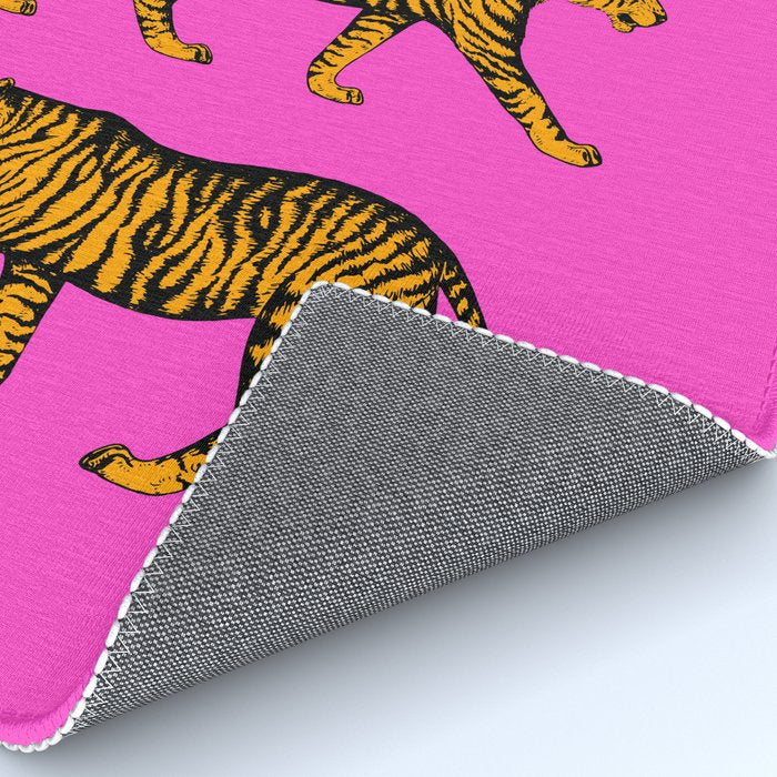 Tigers (Magenta and Marigold) Rug Gallery Image 4