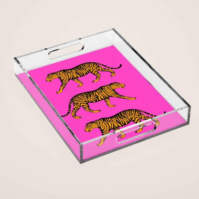 Tigers (Magenta and Marigold) Acrylic Tray Gallery Image 1