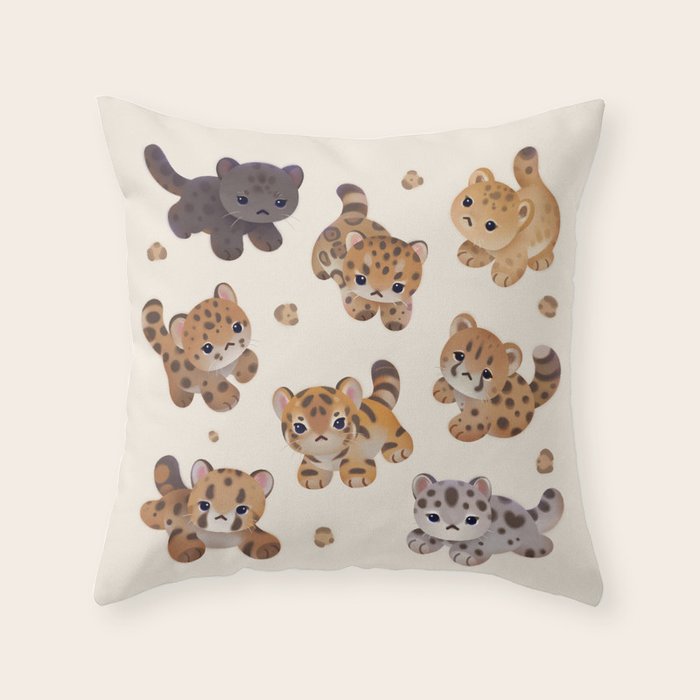 The year of big cat cubs Throw Pillow Gallery Image 6