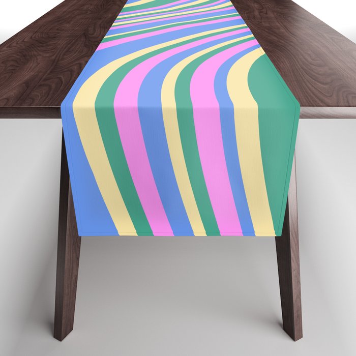 Wavy Stripes XV - 90s Pastel Table Runner Gallery Image 1
