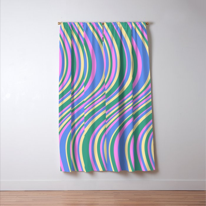 Wavy Stripes XV - 90s Pastel Window Curtain Gallery Image 3