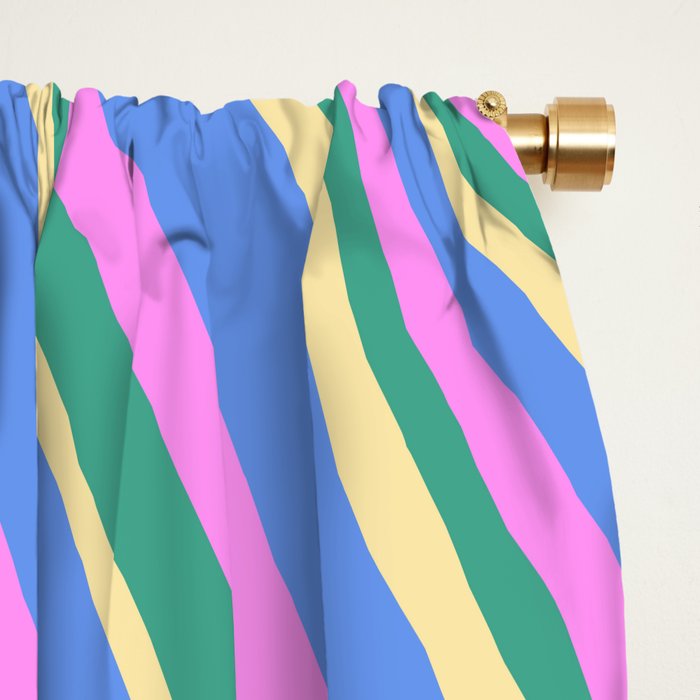 Wavy Stripes XV - 90s Pastel Window Curtain Gallery Image 2