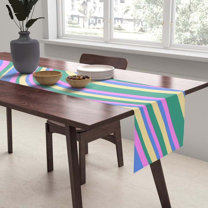 Wavy Stripes XV - 90s Pastel Table Runner Gallery Image 2