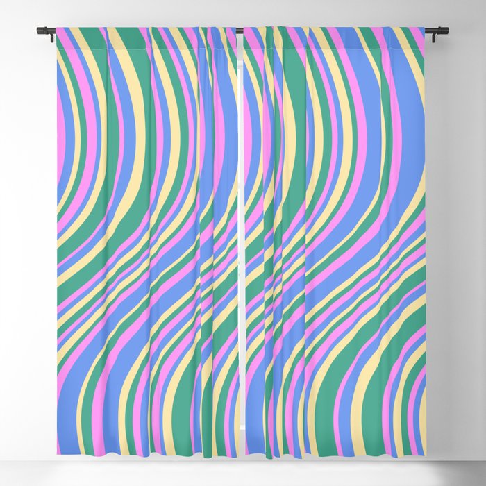Wavy Stripes XV - 90s Pastel Window Curtain Gallery Image 1